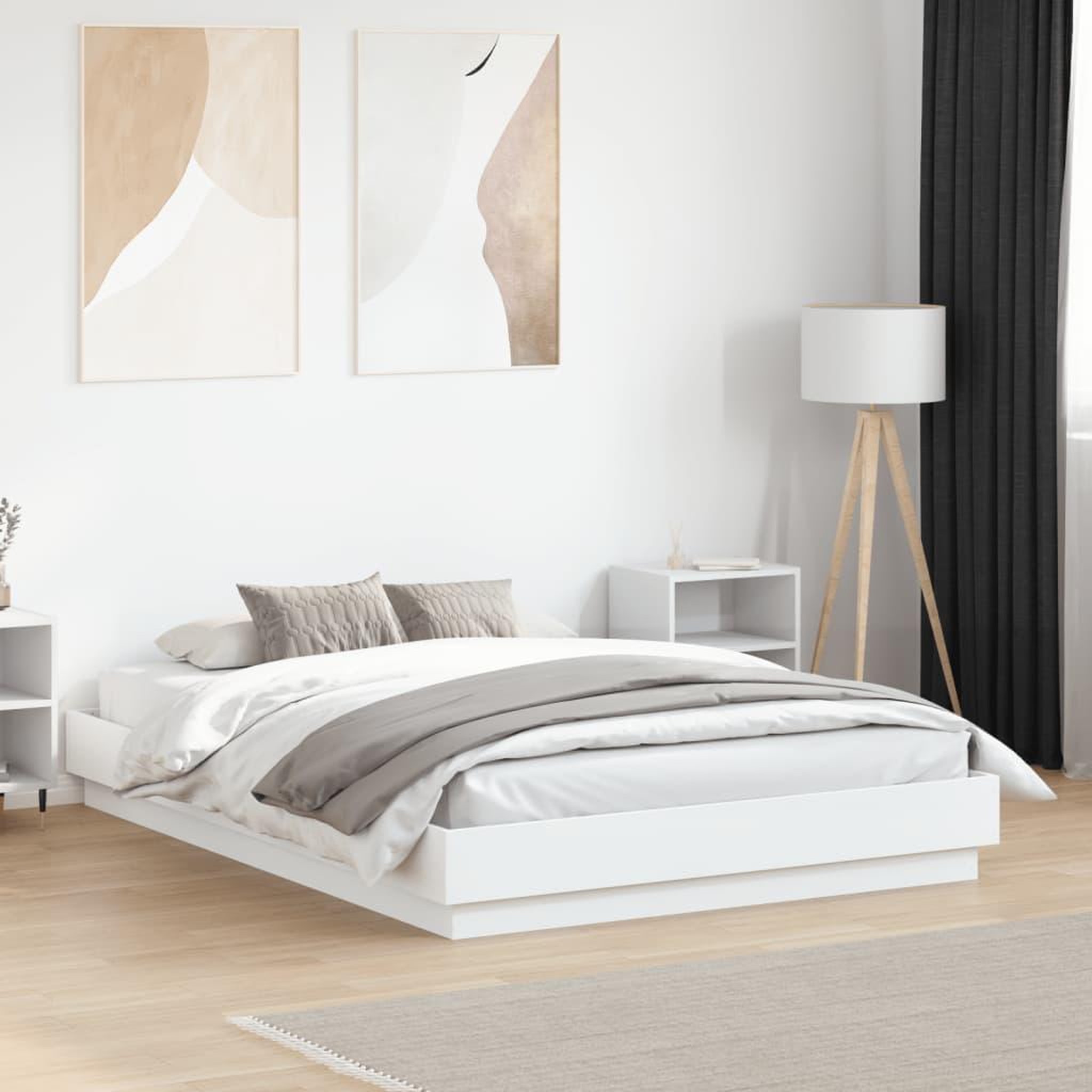 VIDAXL Cadre de lit sans matelas blanc 135x190 cm