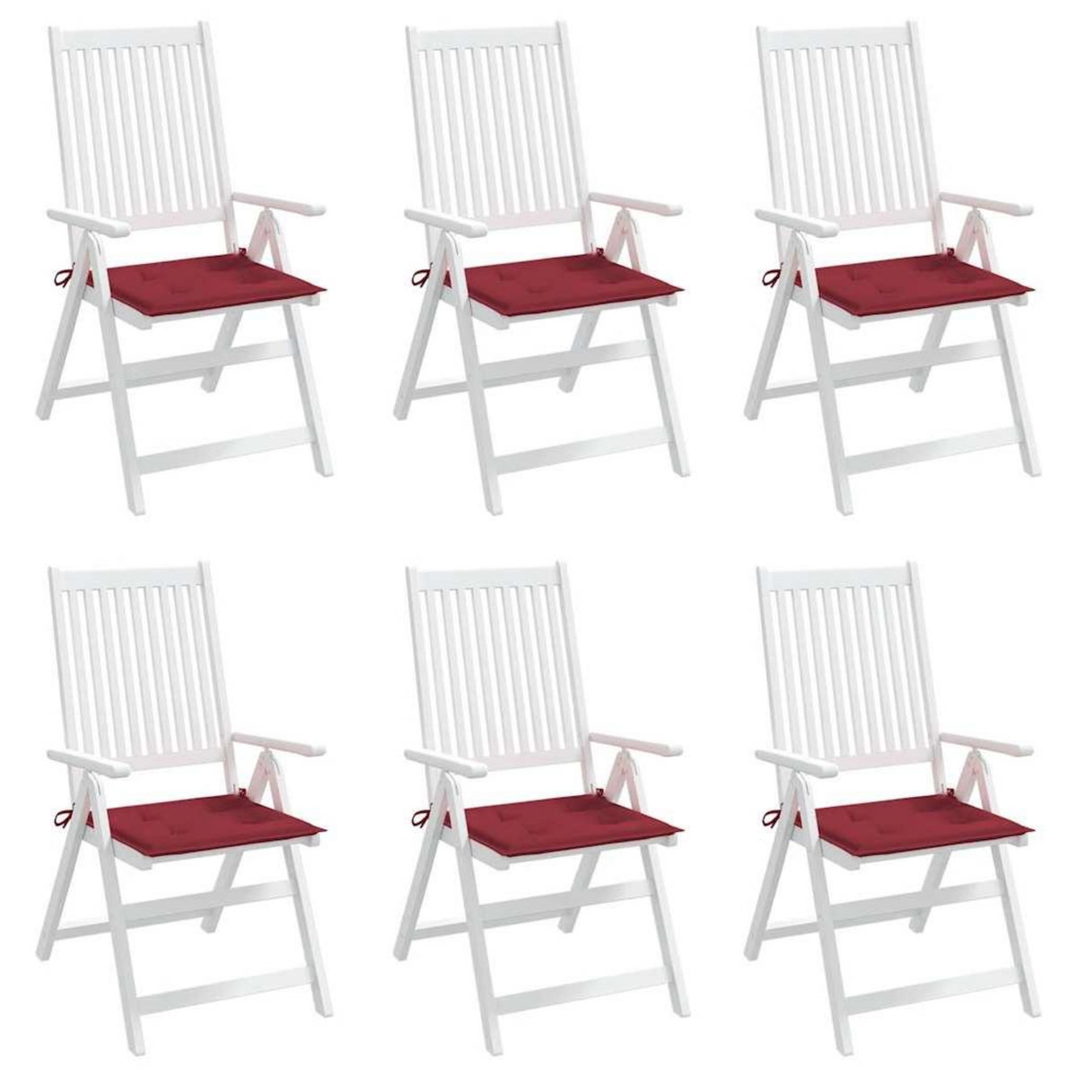 VIDAXL Coussins de chaise de jardin lot de 6 rouge bordeaux 40x40x4 cm