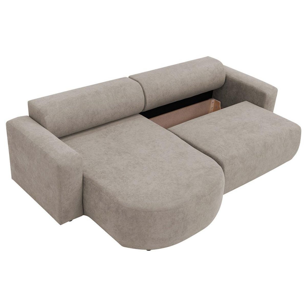 BEST MOBILIER Brunello - canapé d'angle réversible 4 places convertible avec coffre en tissu