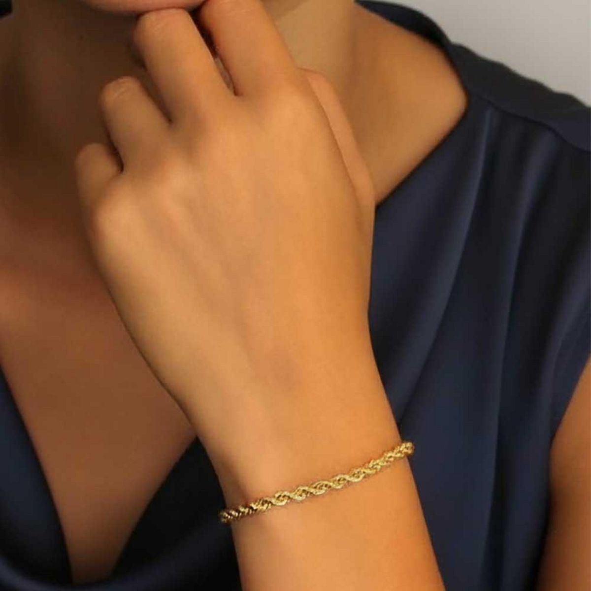 L'ATELIER D'AZUR Bracelet Or 18 Carats 750/000 Maille Corde Jaune - Femme