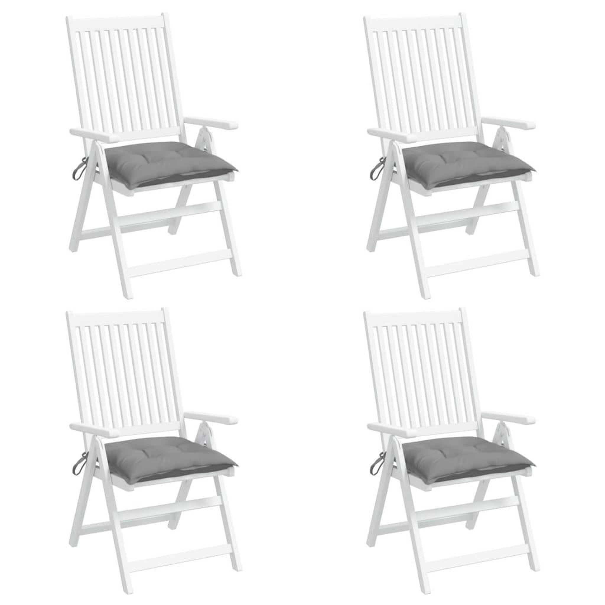 Voir la diapositive 4 : VIDAXL Coussins de chaise lot de 4 gris 50x50x7 cm tissu oxford