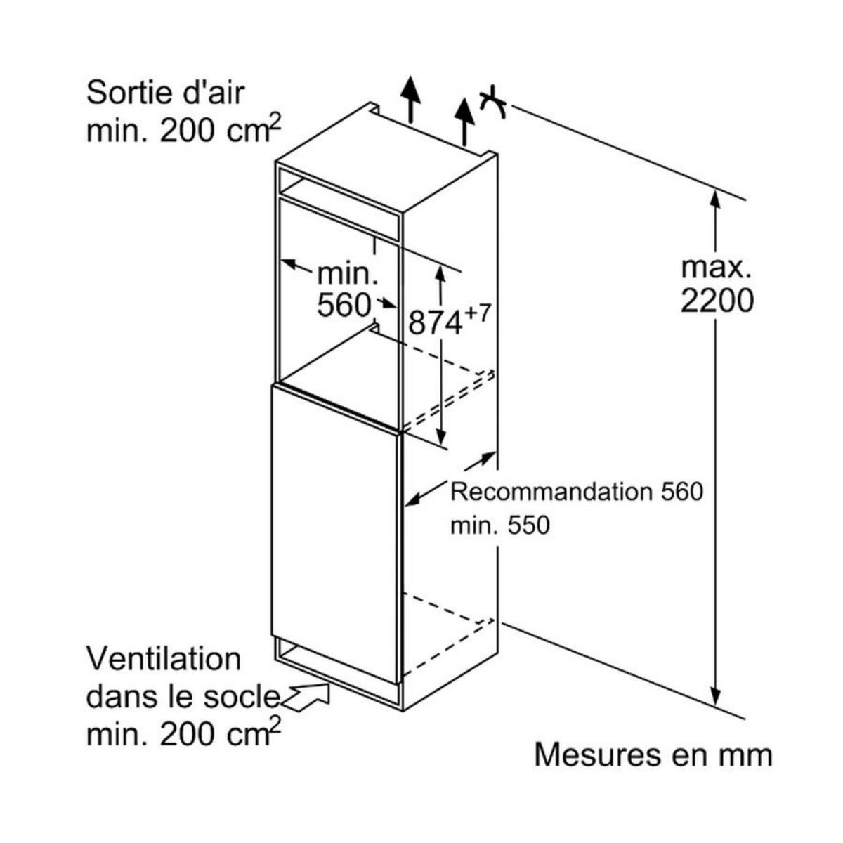 Siemens Réfrigérateur 1 porte intégrable à pantographe 136l - KI21RVFE0