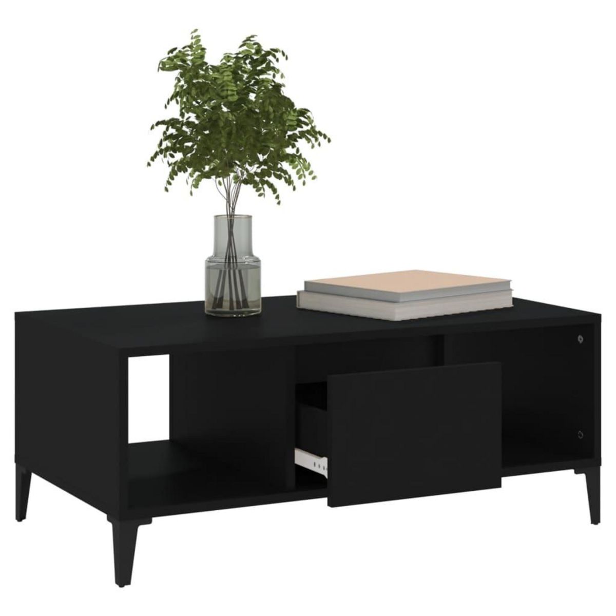 VIDAXL Table basse Noir 90x50x36,5 cm Bois d'ingenierie