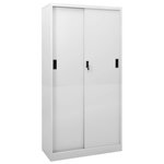 VIDAXL Armoire a bureau porte coulissante Gris clair 90x40x180cm Acier