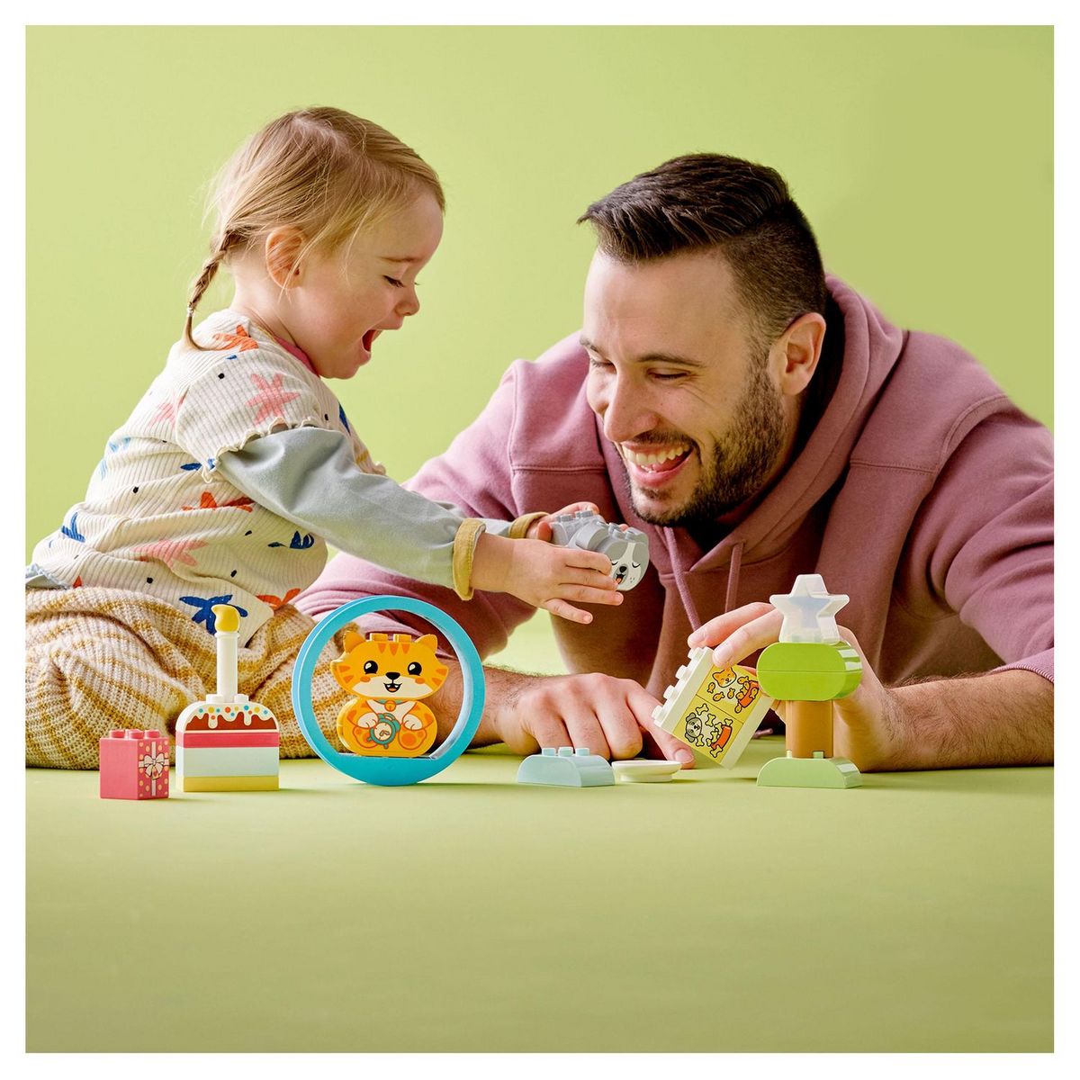 LEGO DUPLO 10977 Mes Premiers Chiot et Chaton avec Effets Sonores, Jouet d'Éveil Enfant