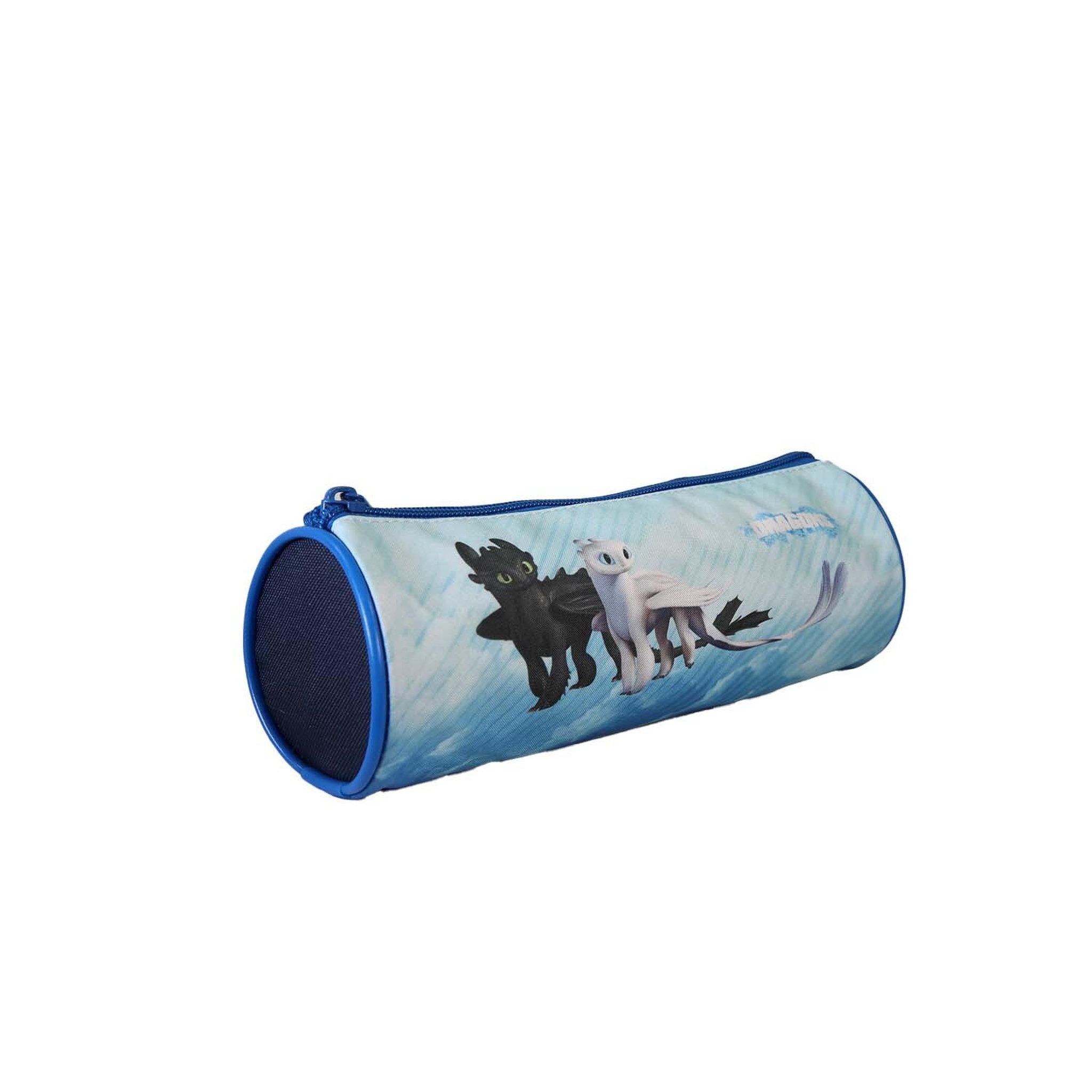 Voir la diapositive 2 : Bagtrotter Dragons - Trousse ronde - Bleu - Garçon - 1 compartiment