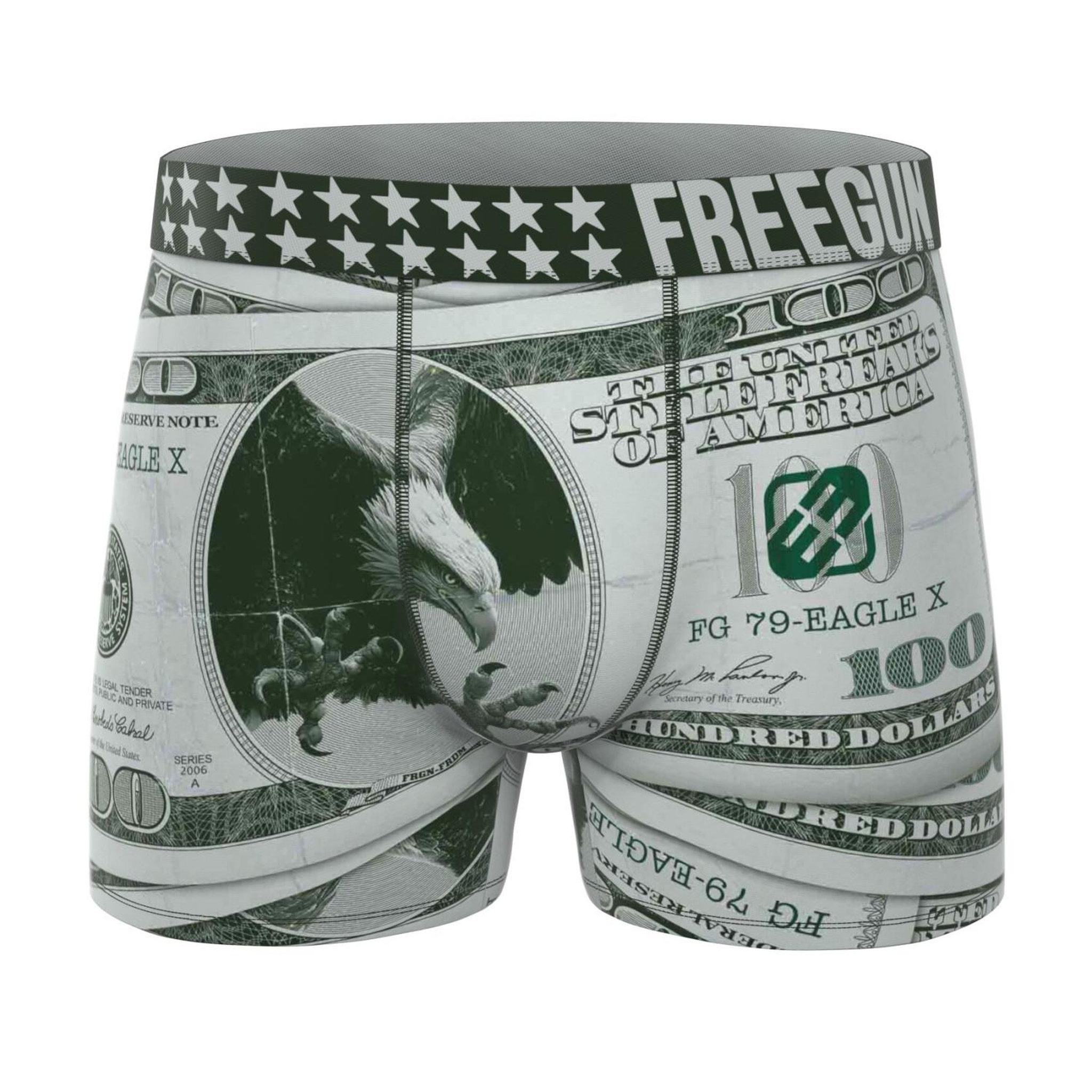 Voir la diapositive 3 : FREEGUN Lot de 3 boxers homme This is America