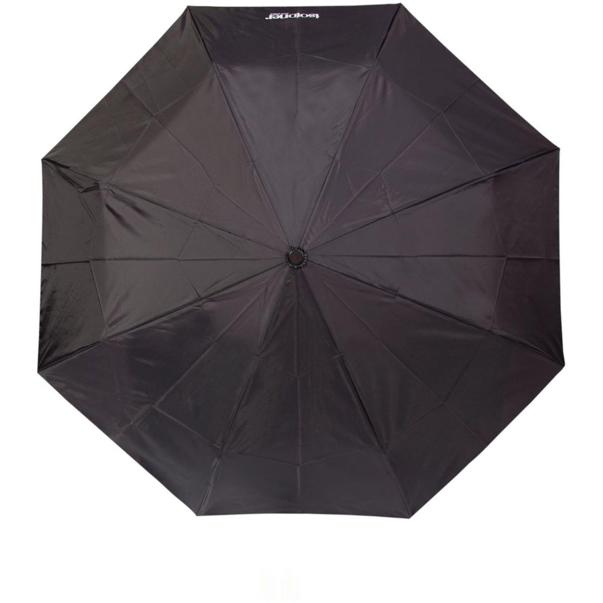 ISOTONER Parapluie 3 sections acier/alu/carbone Noir