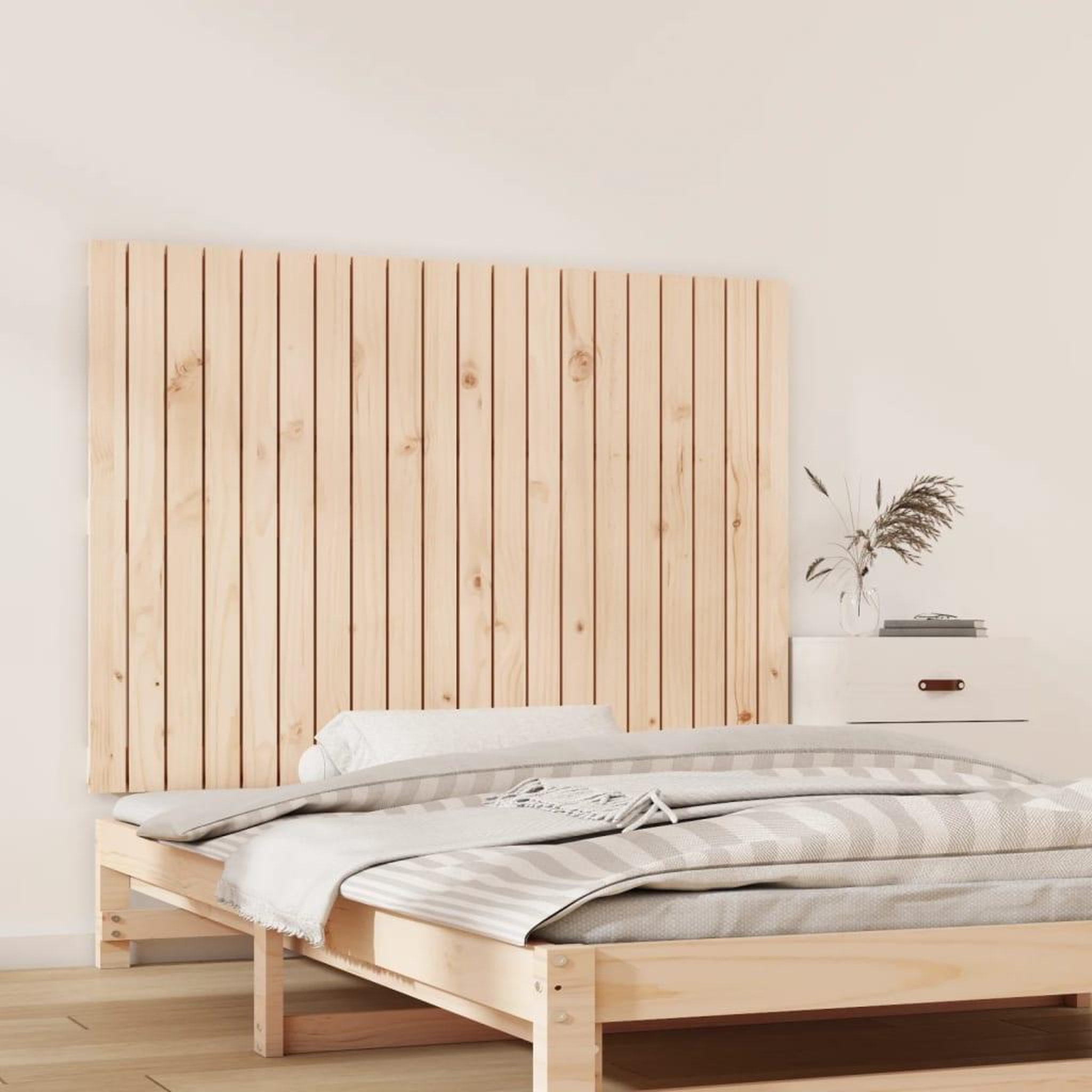 Voir la diapositive 3 : VIDAXL Tete de lit murale 127,5x3x90 cm Bois massif de pin