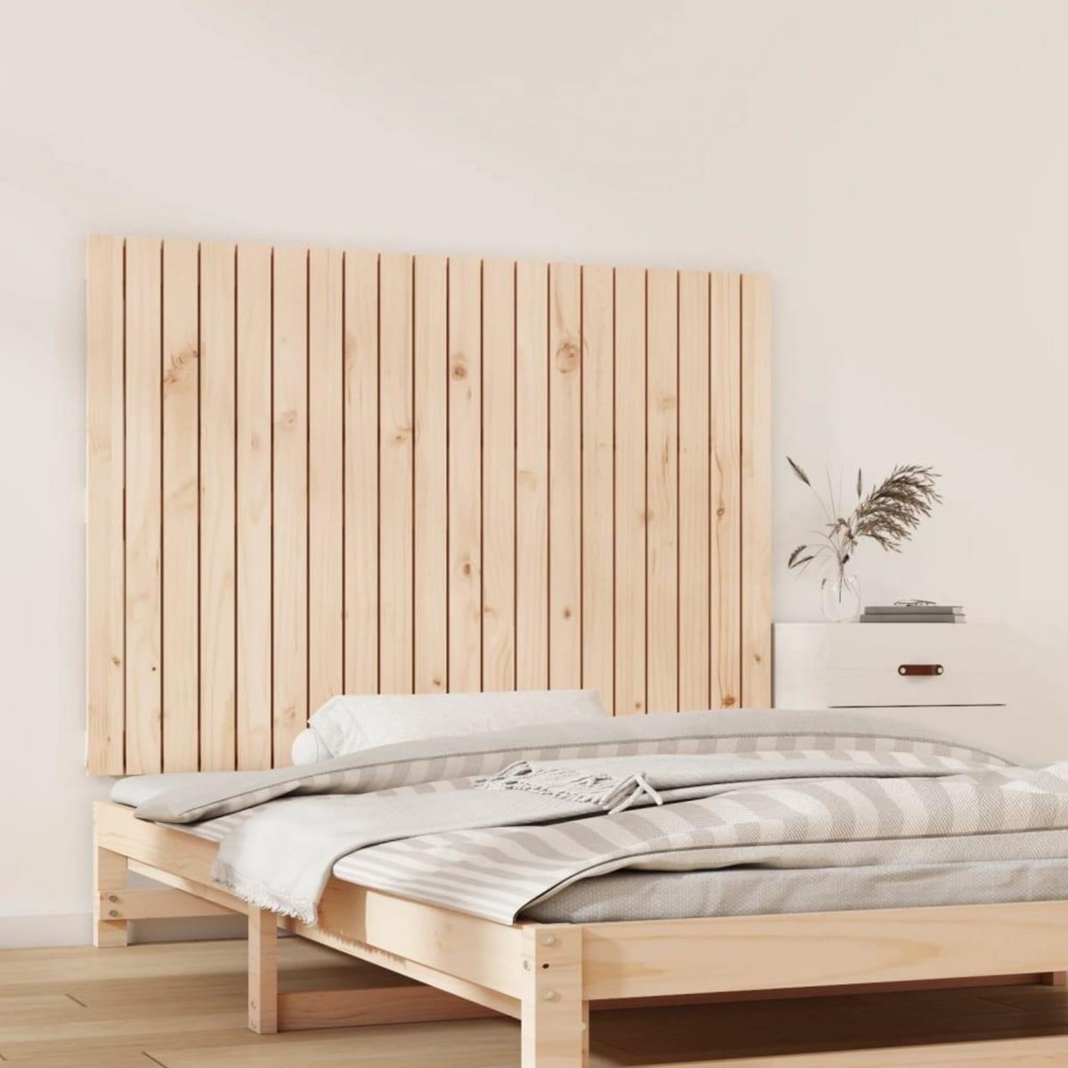 VIDAXL Tete de lit murale 127,5x3x90 cm Bois massif de pin