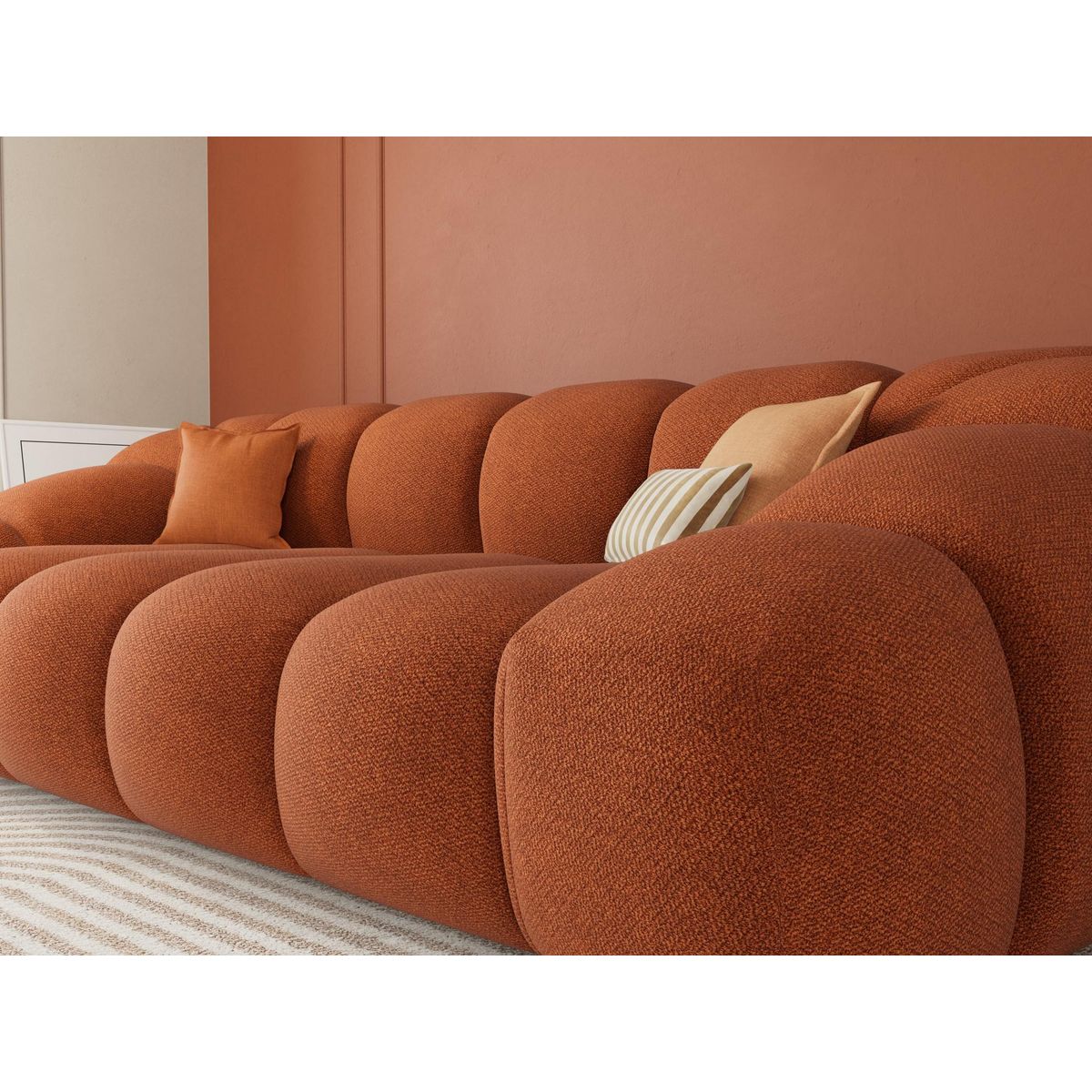 LISA DESIGN Ava - canapé 3 places en velours texturé