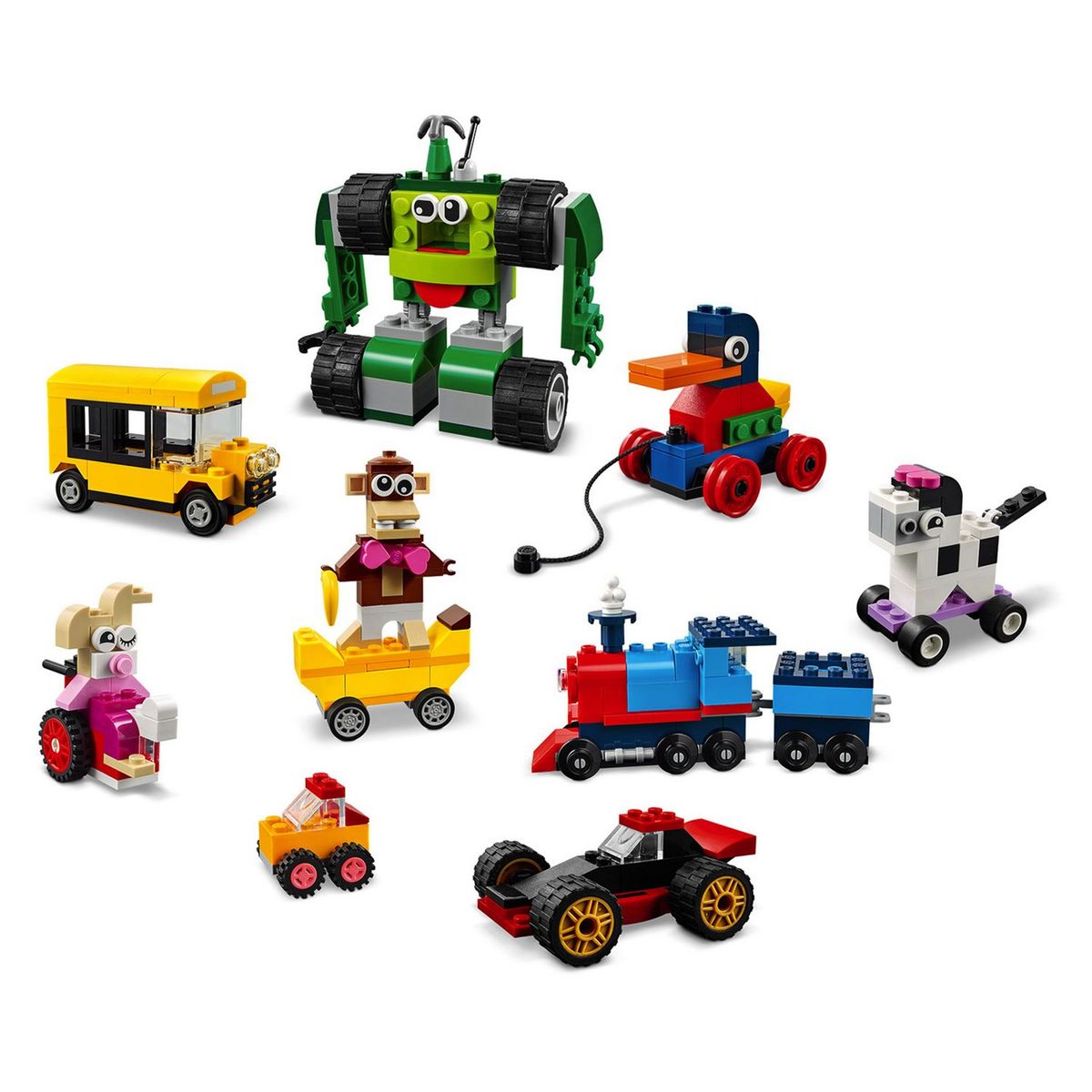 LEGO Classic 11014 Briques et Roues Jeu de Construction Enfants +4 ans, Voiture Jouet