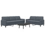 Voir la diapositive 1 : VIDAXL Ensemble de canapes 2 pcs avec coussins Gris fonce Velours