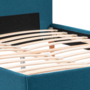 Voir la diapositive 5 : ID MARKET Lit double scandinave BALTA avec tête de lit et sommier 160 x 200 cm tissu bleu canard