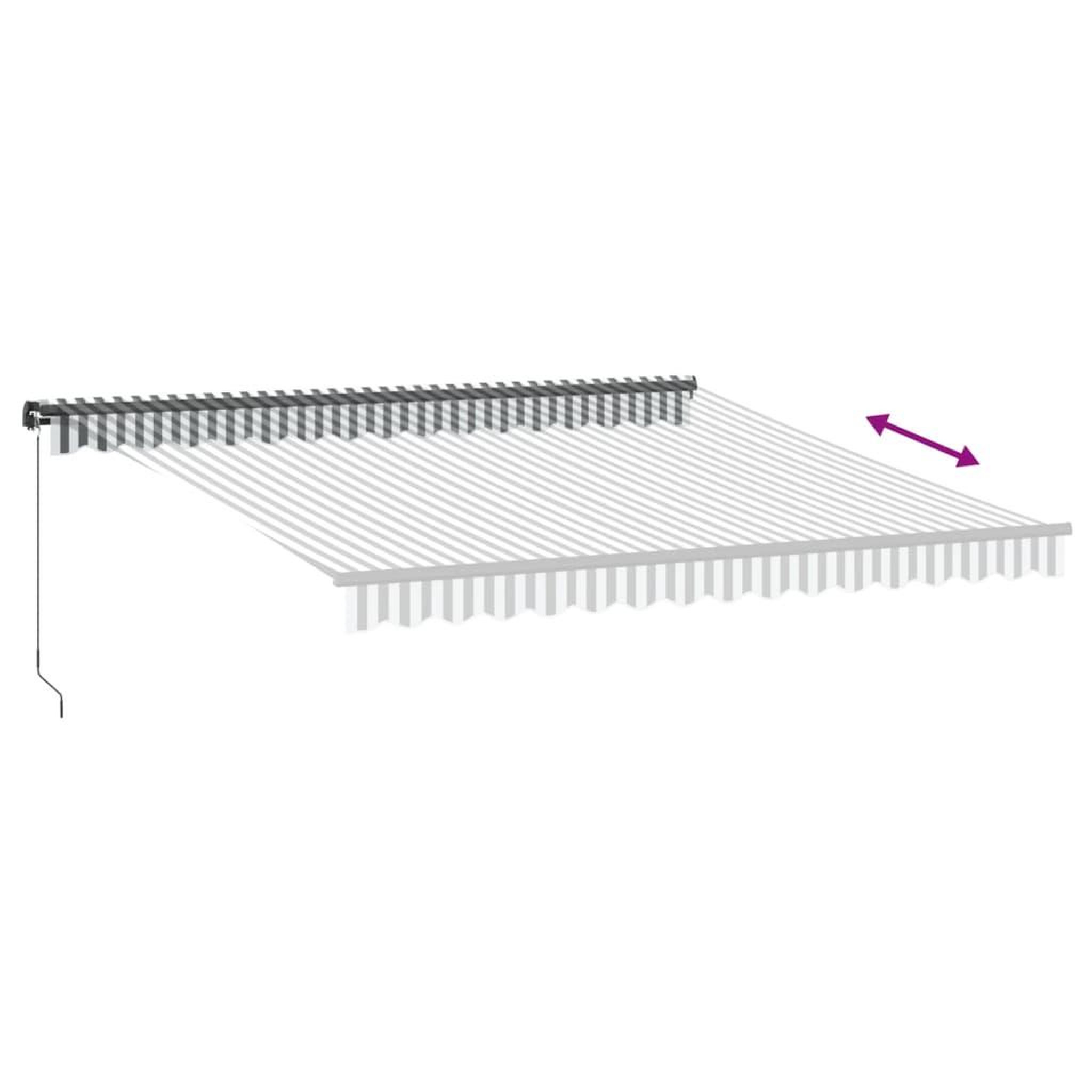 Voir la diapositive 5 : VIDAXL Auvent manuel retractable anthracite et blanc 400x350 cm
