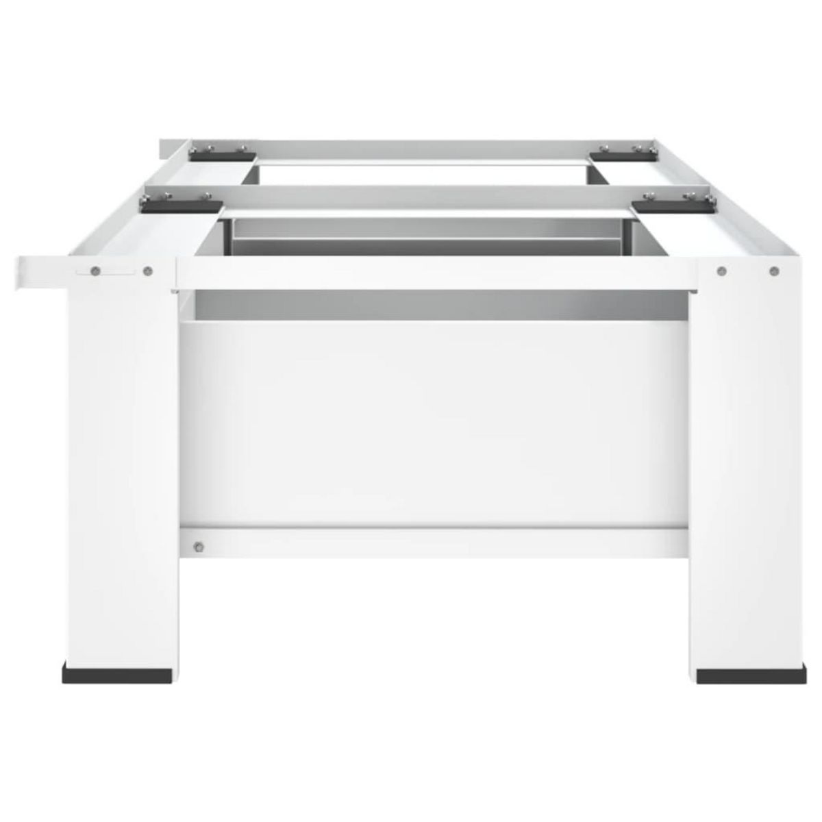 VIDAXL Socle double pour lave-linge et seche-linge avec tiroirs Blanc