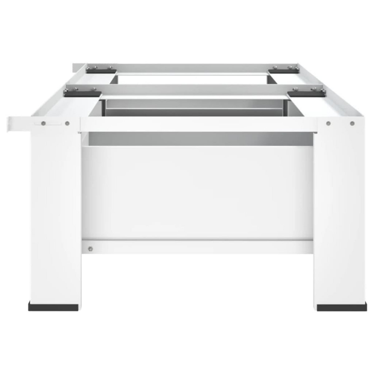 VIDAXL Socle double pour lave-linge et seche-linge avec tiroirs Blanc