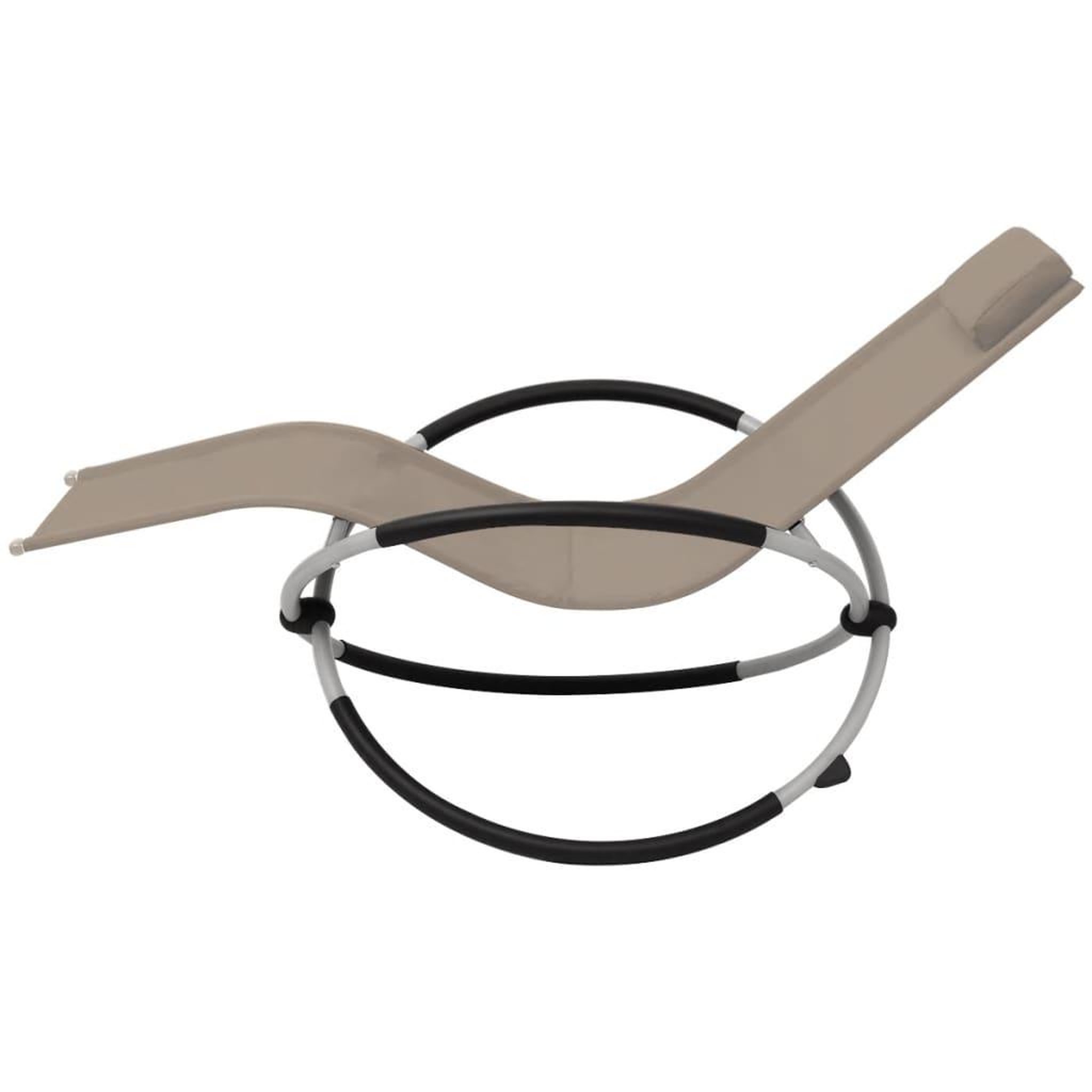 Voir la diapositive 3 : VIDAXL Chaise longue geometrique d'exterieur Acier Taupe