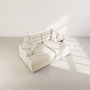 Voir la diapositive 3 : LISA DESIGN Loredana - canapé droit 4 places double méridienne - assise profonde - en tissu texturé