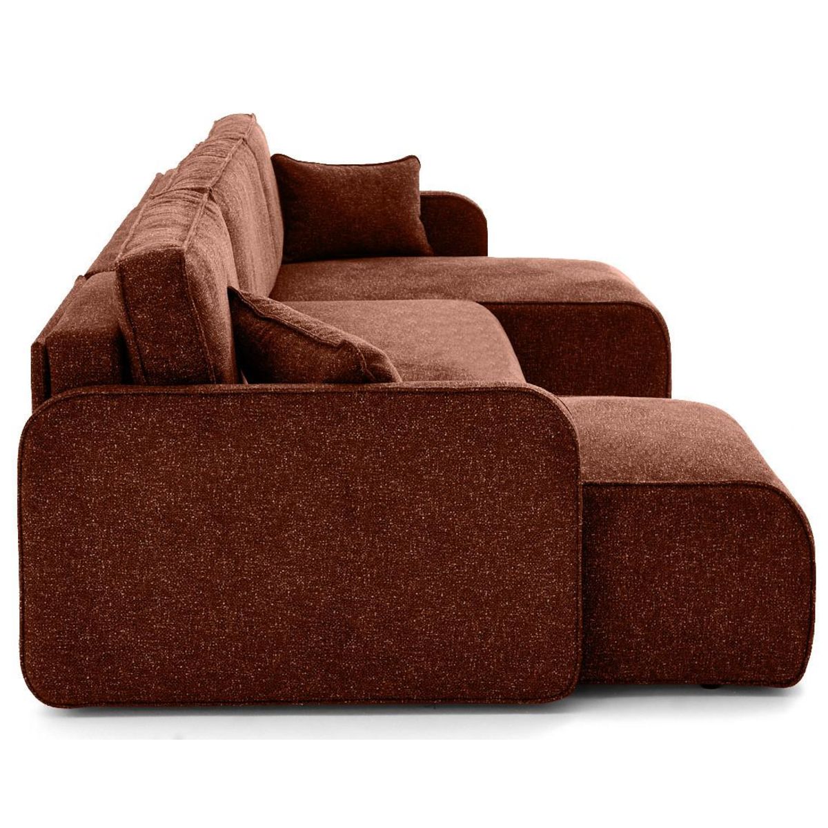 LISA DESIGN Apolline - canapé panoramique en u 7 places convertible avec coffres en tissu moucheté