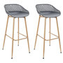 Voir la diapositive 1 : Paris Prix Lot de 2 Tabourets de Bar  Malaga  88cm Gris