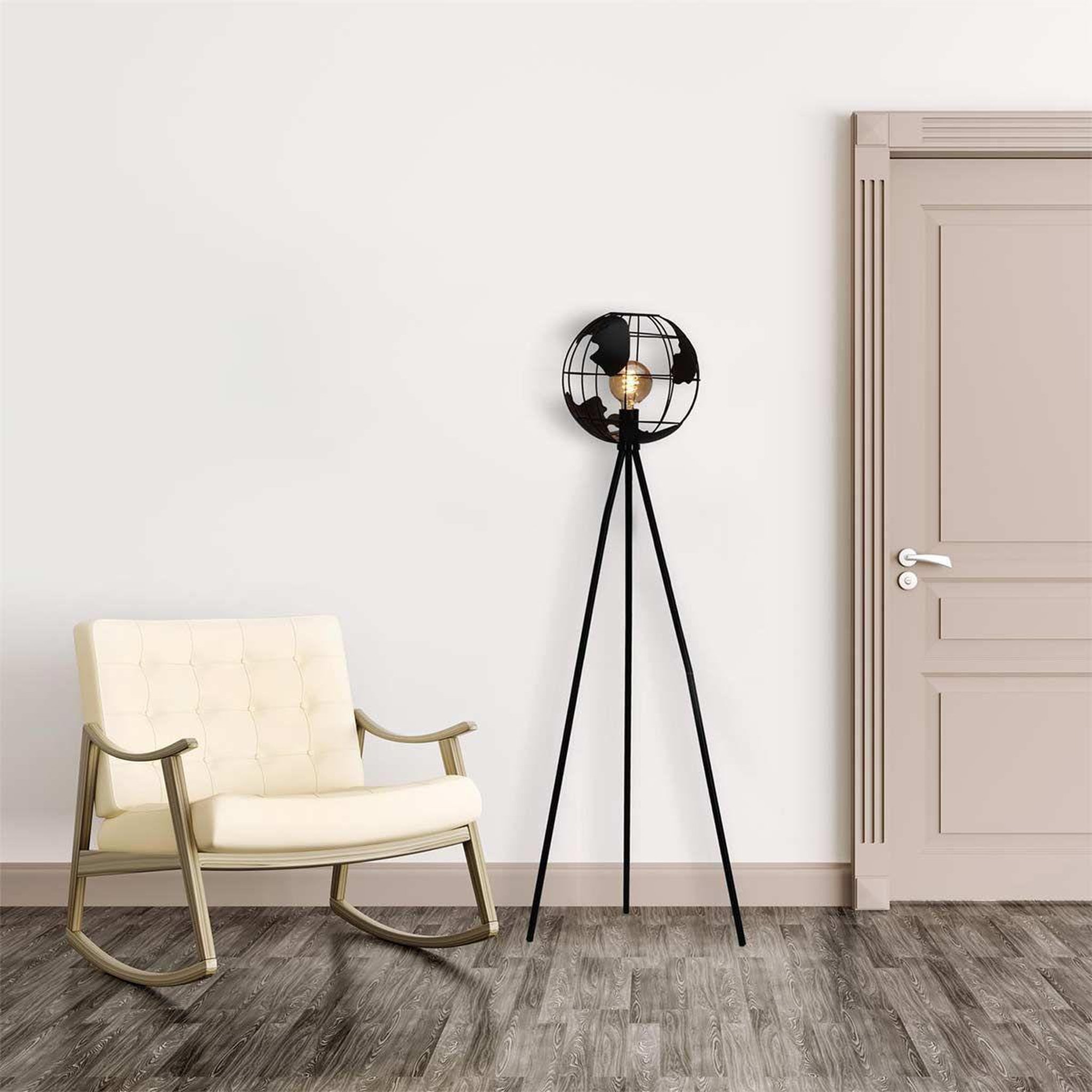 Voir la diapositive 4 : The Home Deco Factory Lampadaire design en métal  globe  158cm noir