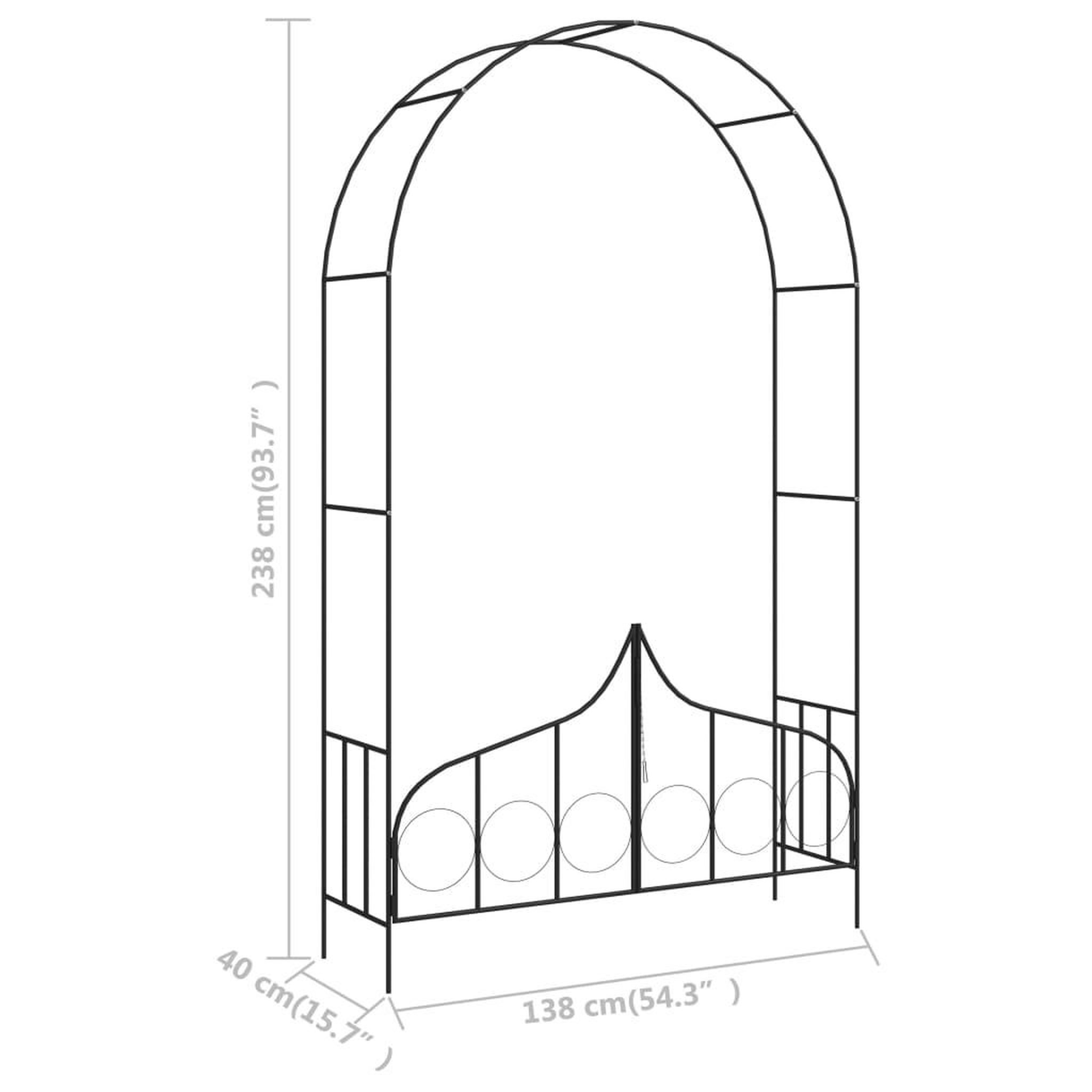 Voir la diapositive 6 : VIDAXL Voute de jardin avec portail Noir 138x40x238 cm Fer
