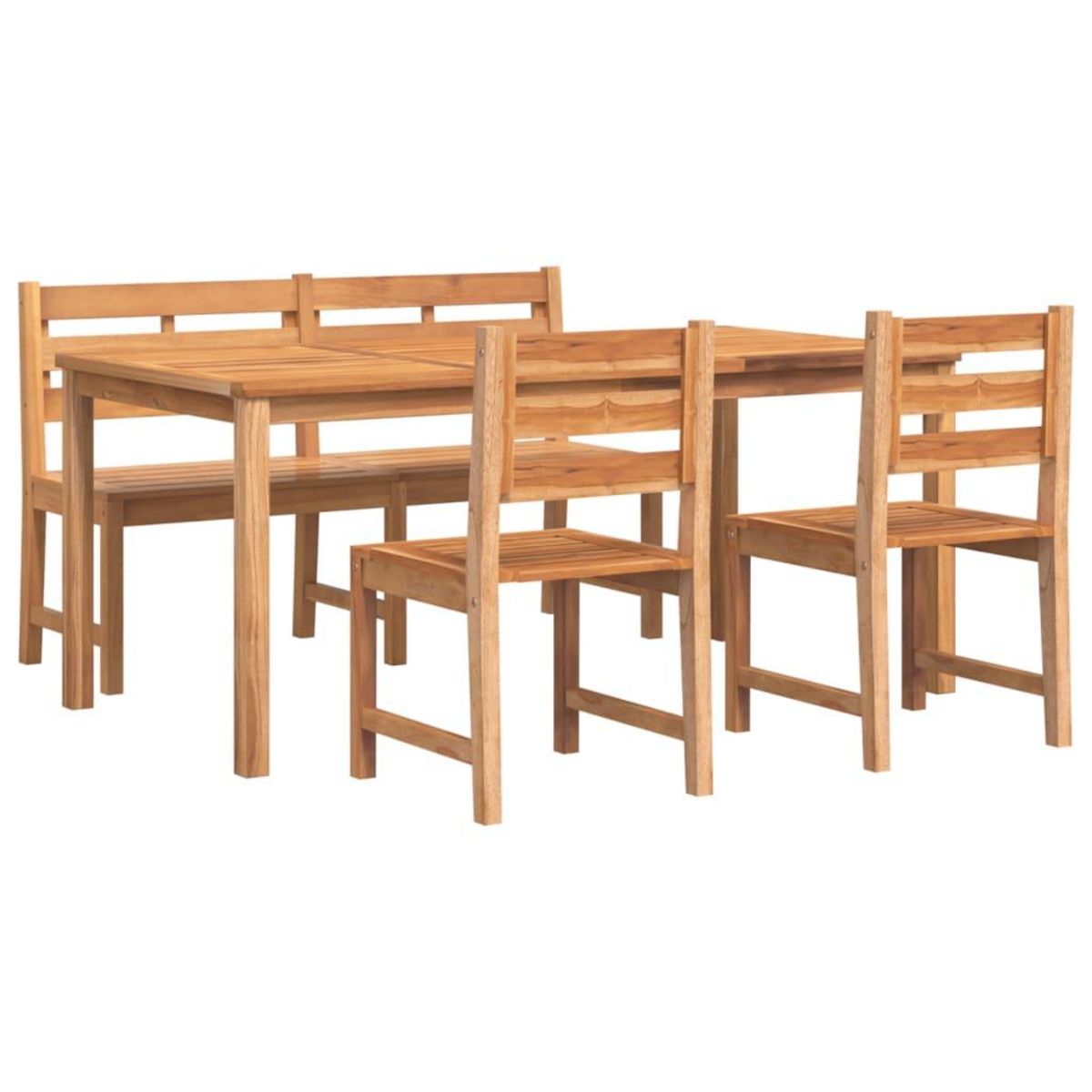 VIDAXL Ensemble a manger de jardin 4 pcs Bois de teck massif