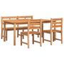 Voir la diapositive 3 : VIDAXL Ensemble a manger de jardin 4 pcs Bois de teck massif