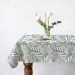 FUTURE HOME Lot nappe carrée + 2 serviettes de table déperlante feuillage 140x140cm VERA