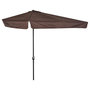 Voir la diapositive 1 : OUTSUNNY Demi parasol - parasol de balcon 5 entretoises métal dim. 2,3L x 1,3l x 2,49H m polyester haute densité chocolat