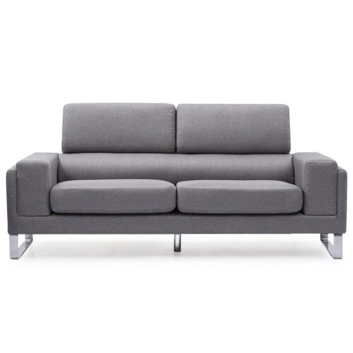 Paris Prix Canapé 3 Places Tissu  Ezekiel  198cm Gris Clair