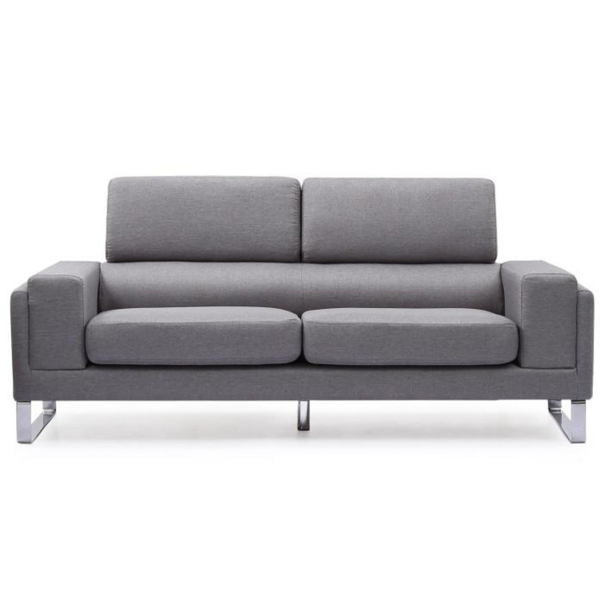 Paris Prix Canapé 3 Places Tissu  Ezekiel  198cm Gris Clair