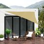 Voir la diapositive 2 : OUTSUNNY Voile d'ombrage triangulaire grande taille 4 x 4 x 4 m polyéthylène haute densité résistant aux UV coloris sable