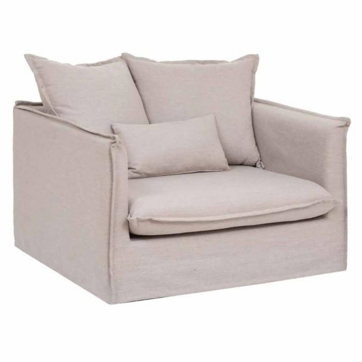 ATMOSPHERA Fauteuil XL  Odilon  117cm Beige Lin