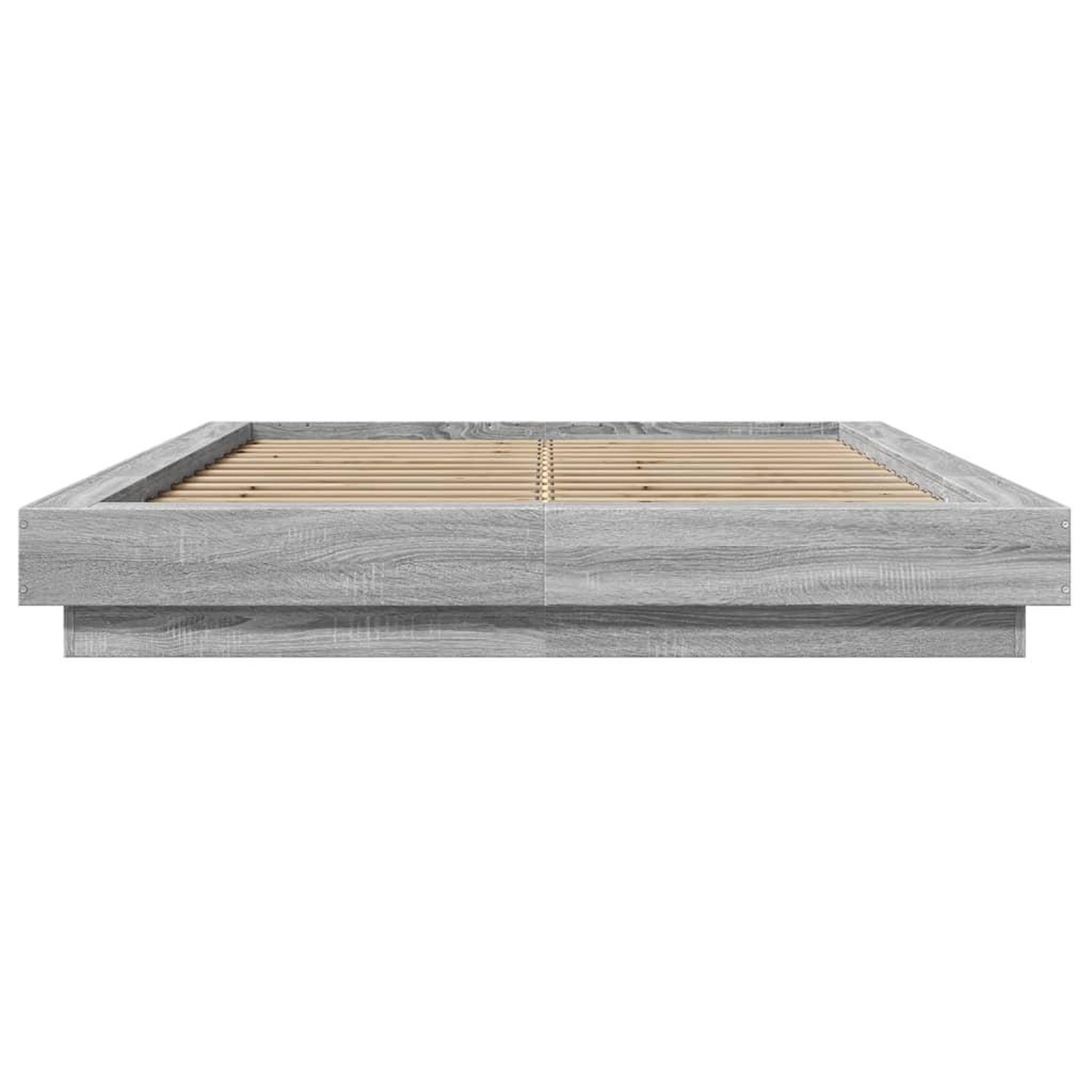 Voir la diapositive 5 : VIDAXL Cadre de lit et lumieres LED sans matelas sonoma gris 120x200cm