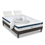 HYPSOM HYPSOM | Pack Prêt à dormir MONTESQUIEU | Matelas Ressorts ensachés + Sommier + Accessoires. Coloris disponibles : Blanc