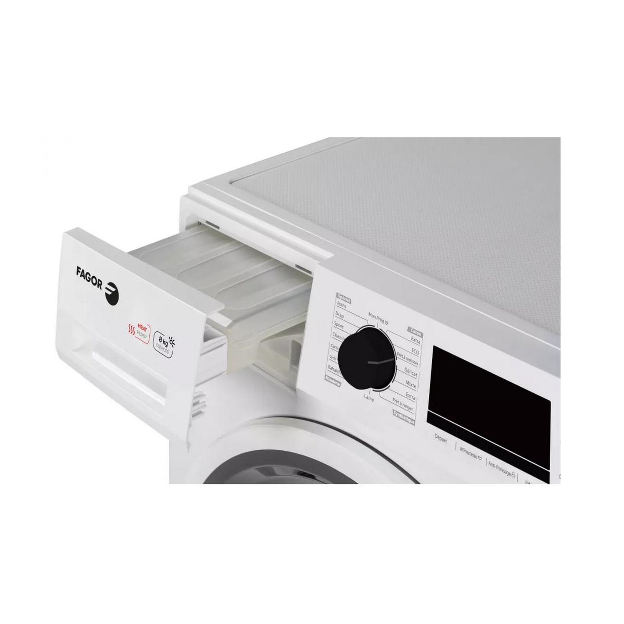 Voir la diapositive 5 : Fagor Sèche-linge pompe à chaleur 60cm 8kg blanc - fslp08a2_1