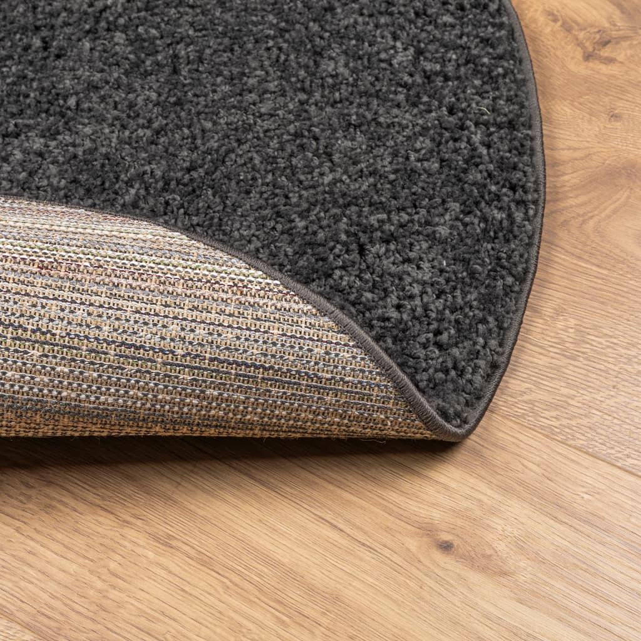 Voir la diapositive 5 : VIDAXL Tapis shaggy PAMPLONA poils longs moderne anthracite Ø 120 cm