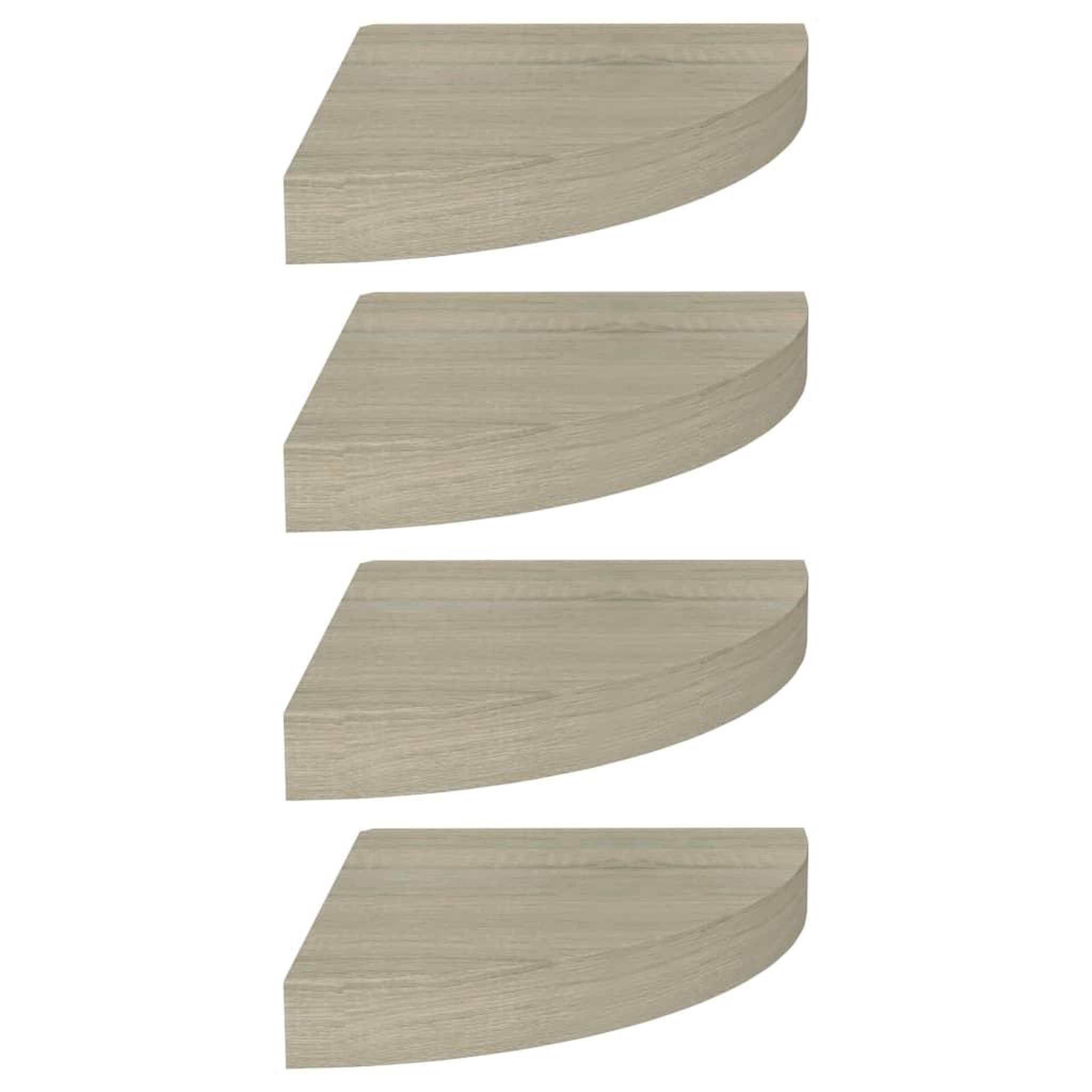 Voir la diapositive 2 : VIDAXL Etageres d'angle flottantes 4 pcs chene 25x25x3,8 cm mdf