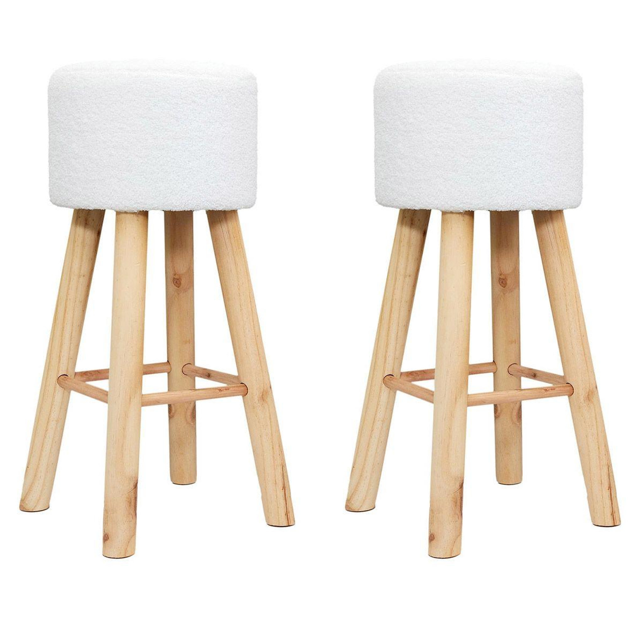The Home Deco Factory Lot de 2 tabourets de bar  freya  68cm blanc
