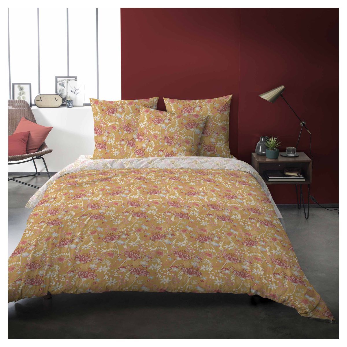 Parure housse de couette en coton biologique 52 fils ALICE