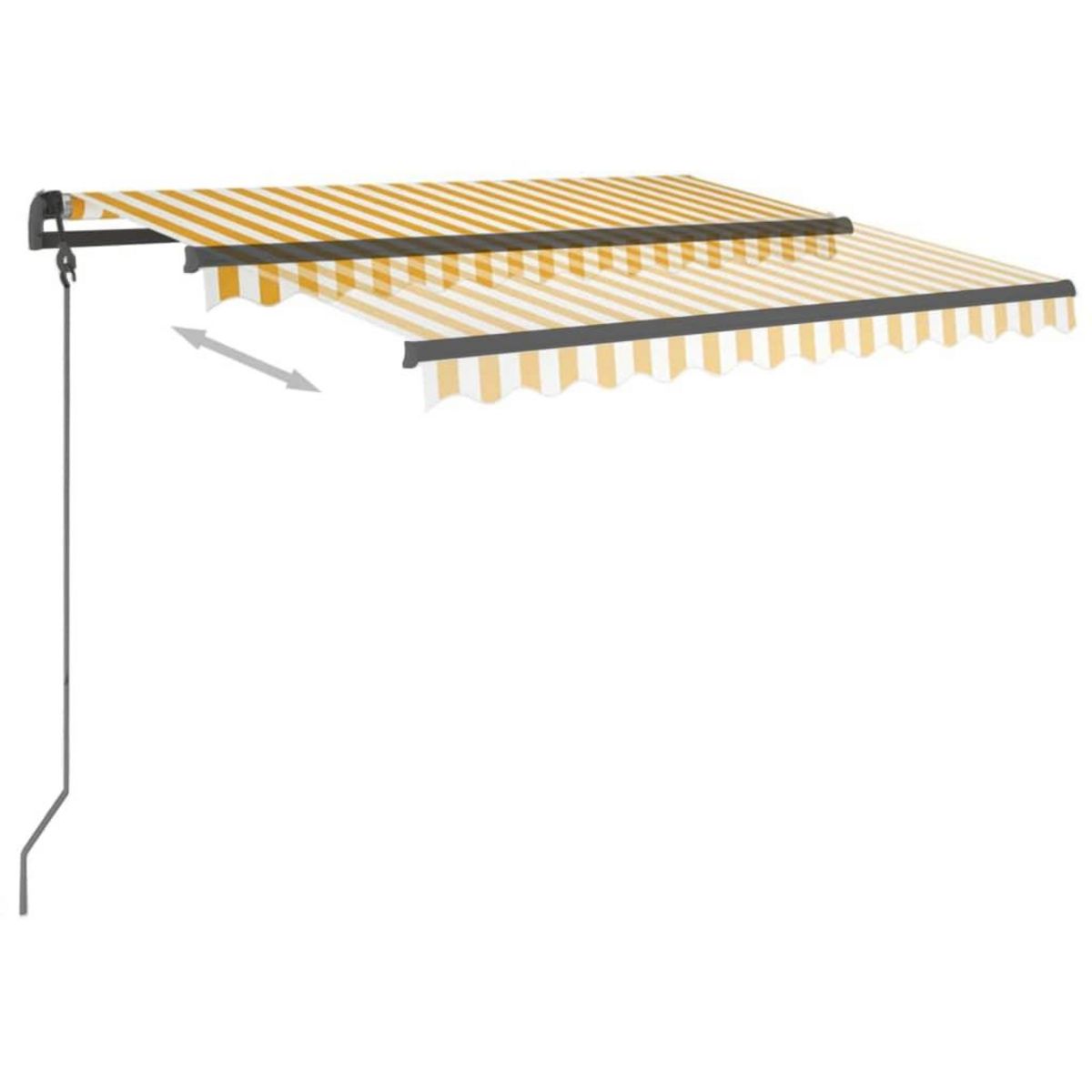 VIDAXL Auvent retractable automatique et poteaux 3x2,5m Jaune et blanc