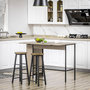 Voir la diapositive 2 : HOMCOM Table de bar extensible design industriel - 3 étagères intégrées - châssis métal noir panneaux particules aspect bois gris