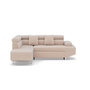 Voir la diapositive 1 : BEST MOBILIER Margaux - canapé d'angle gauche 5 places convertible avec coffre et têtières réglables en velours texturé