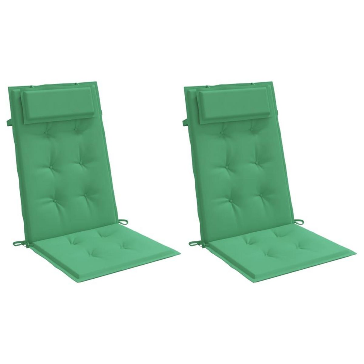VIDAXL Coussins de chaise a dossier haut lot de 2 vert tissu oxford