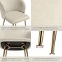 Voir la diapositive 5 : tectake Chaise de bar en velours rembourré crème/or Ensemble de 2 pièces