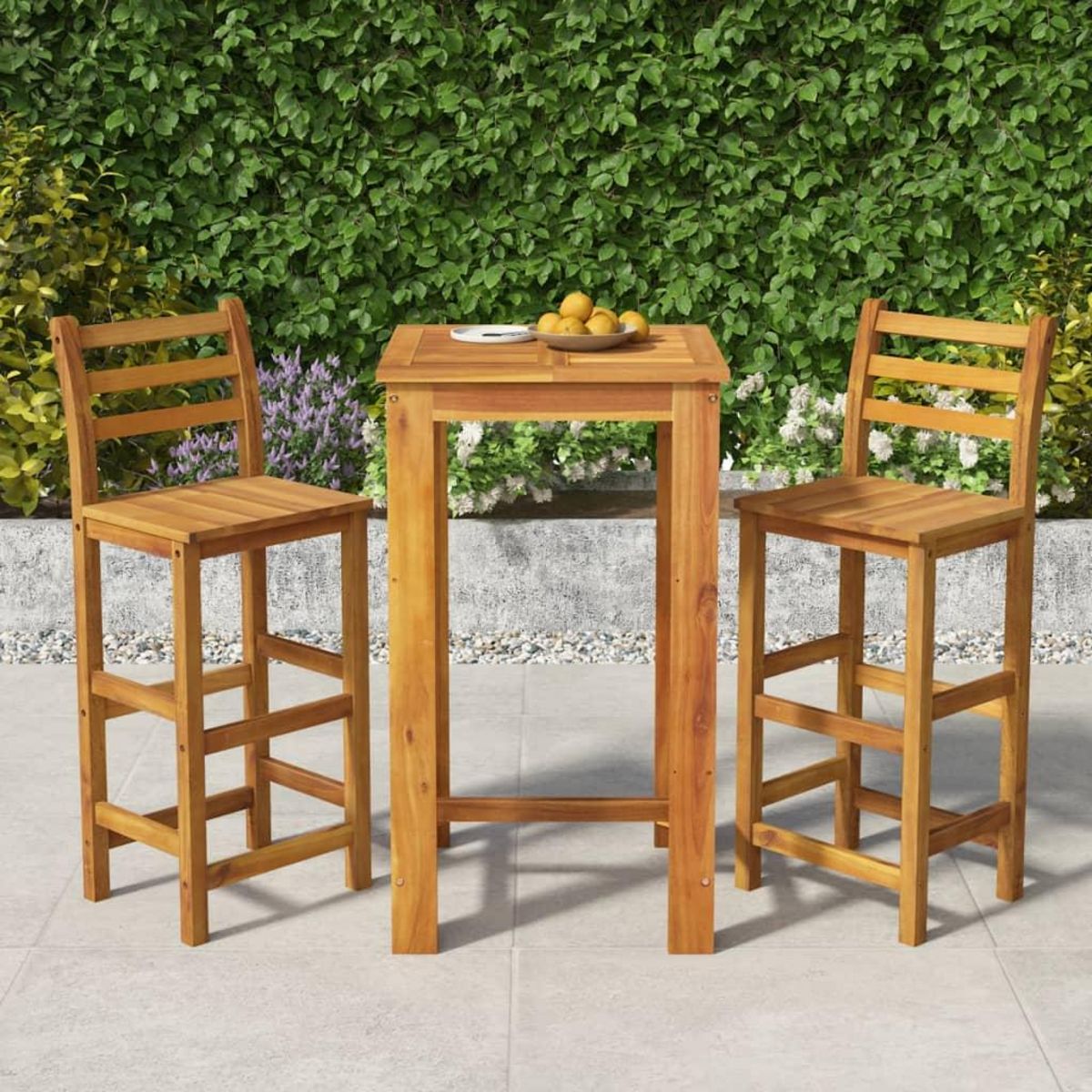 VIDAXL Ensemble de bar de jardin 3 pcs bois d'acacia solide