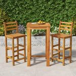 VIDAXL Ensemble de bar de jardin 3 pcs bois d'acacia solide