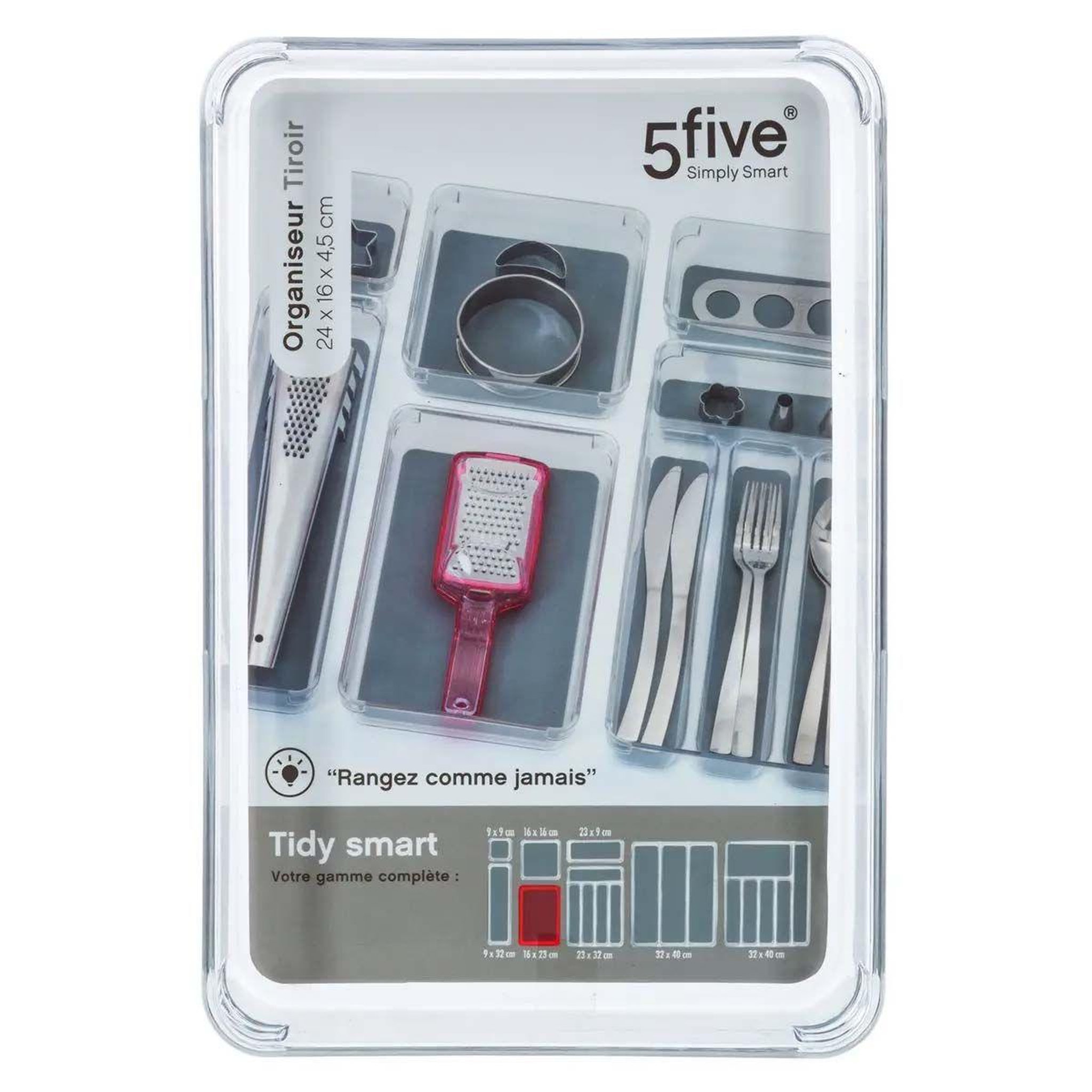 Voir la diapositive 3 : FIVE Organisateur de tiroir  ted ii  23cm gris foncé